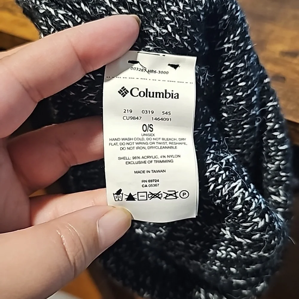 Columbia Black/White Marble Stocking Winter Hat OS